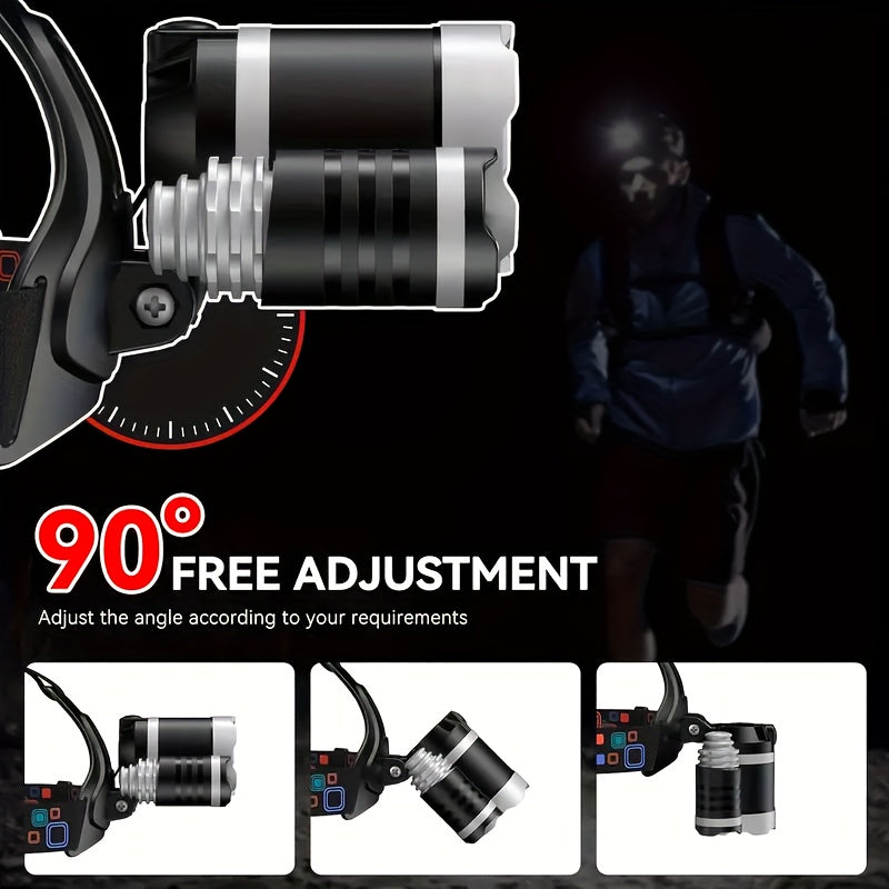 Ultra-Bright Rechargeable LED Headlamp with Dual 16850 Batteries