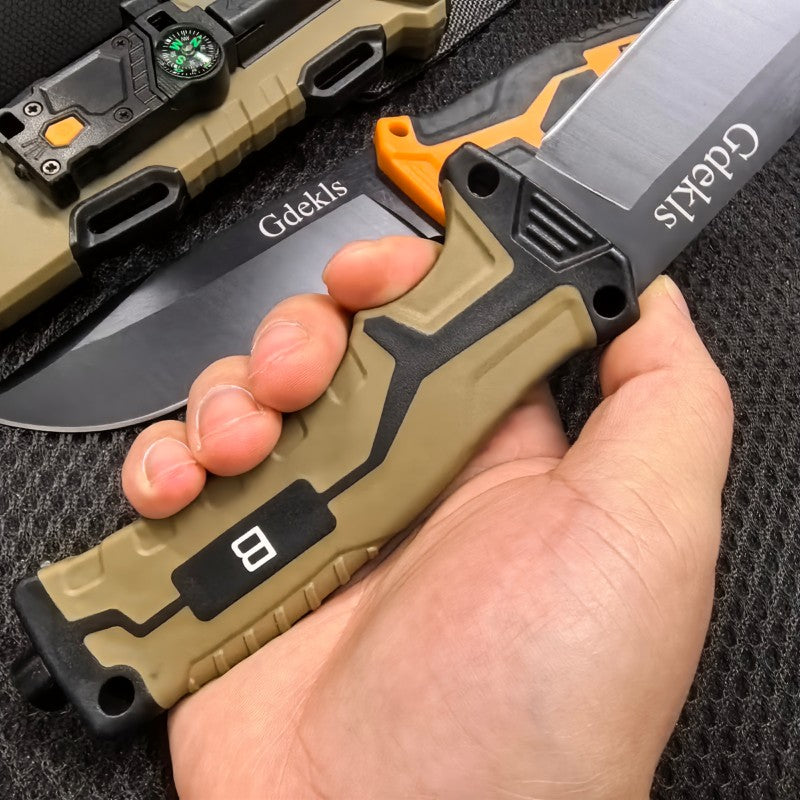 Ultra‑Sharp Outdoor Fixed Blade Survival Knife with Fire Starter, Sharpener & Multi‑Function Sheath