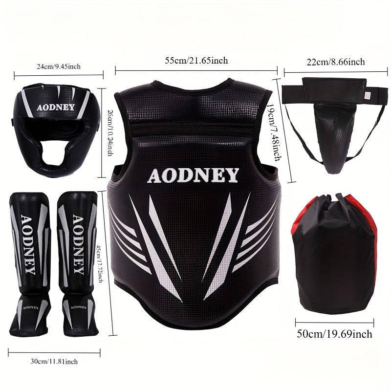 5-Piece Sanda & Boxing Protective Gear Set – Thick PU Training Protection