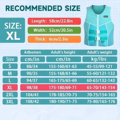 Adjustable Adult Swim Vest – Buoyancy Aid for Kayaking, Canoeing & Boating – Blue