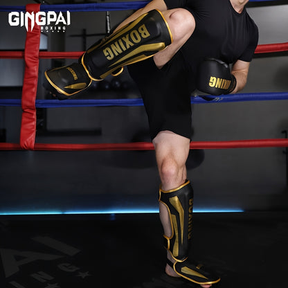 Thick PU Shin Guards – Muay Thai, Kickboxing & Martial Arts Training