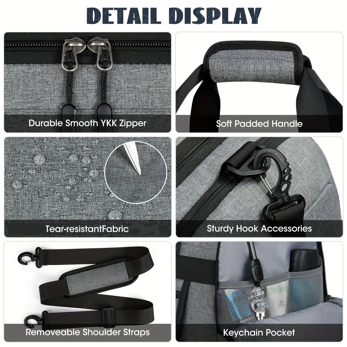 Lightweight 55L Sports &amp; Travel Duffel Bag with Shoe Compartment