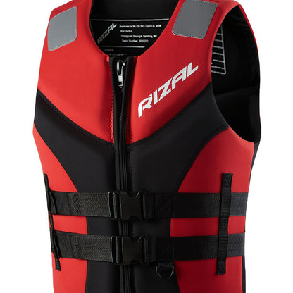High-Performance Adjustable Buoyancy Vest – Black & Red, Breathable Summer Water Sports Vest