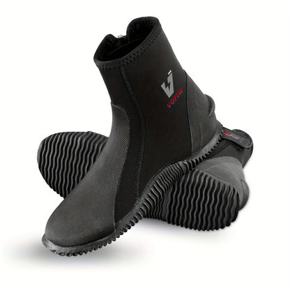 3mm Neoprene High-Top Diving Shoes – Side Zipper & Non-Slip Rubber Sole – Unisex