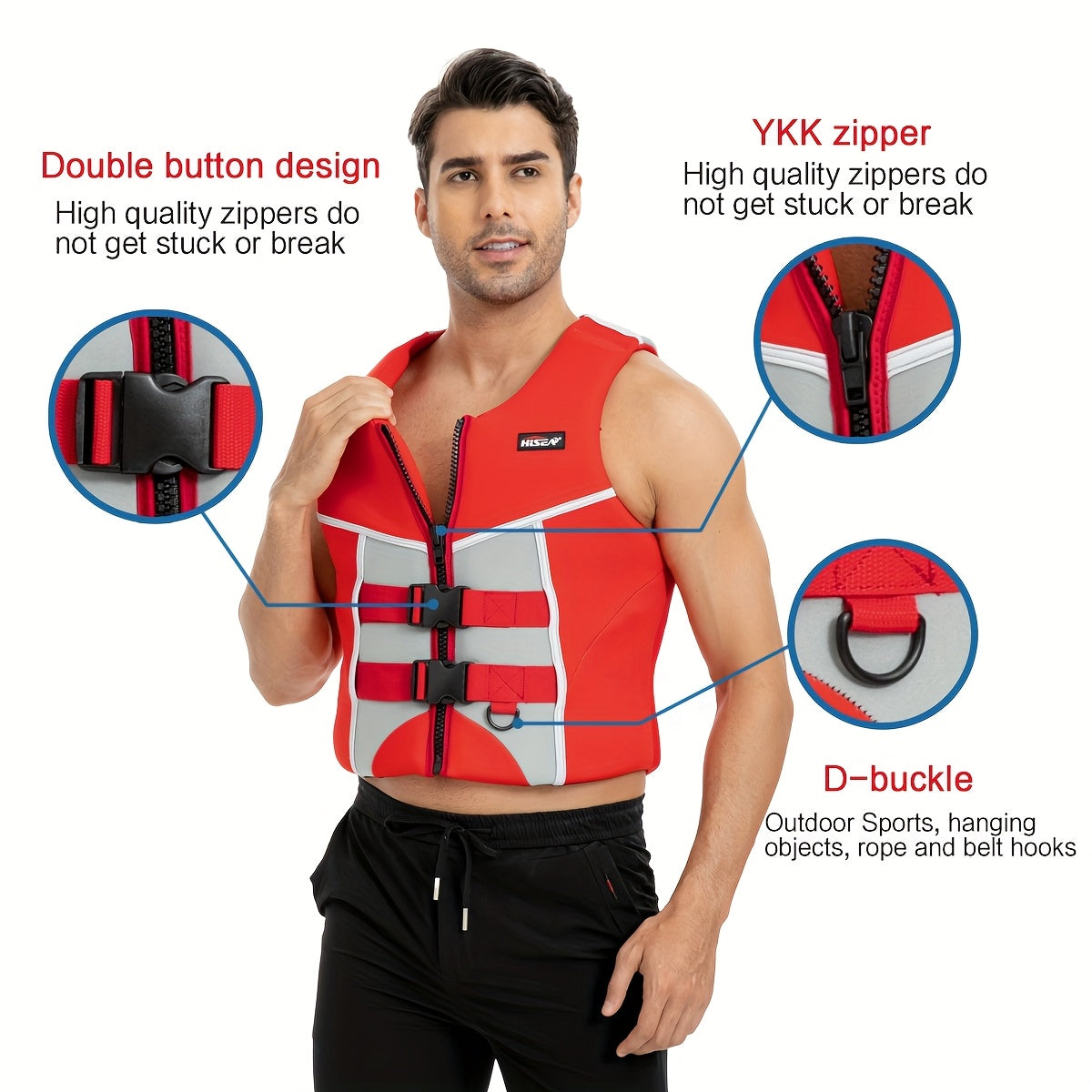 Adjustable Adult Swim Vest – Buoyancy Aid for Kayaking, Canoeing & Boating – Blue