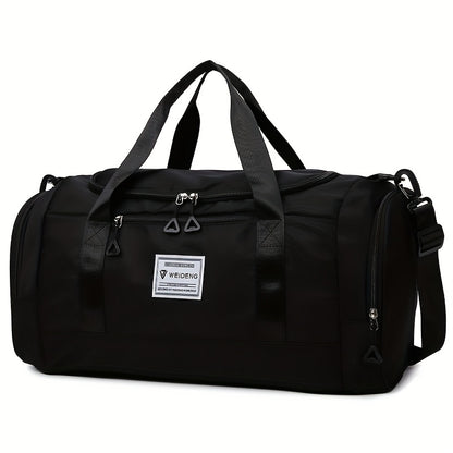 Portable Travel &amp; Fitness Bag with Shoe Compartment – Black