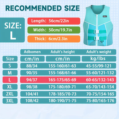 Adjustable Adult Swim Vest – Buoyancy Aid for Kayaking, Canoeing & Boating – Blue