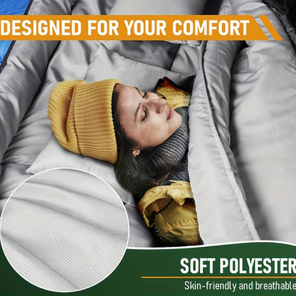 Double Sleeping Bag with Pillow – Warm, Comfortable &amp; Lightweight for Camping