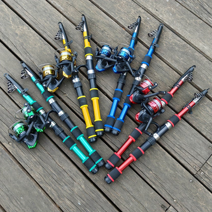 2-Piece Telescopic Fishing Rod & Reel Combo Set with 100m Line and Gear Bag