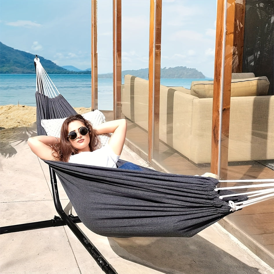 Extra-Wide Two-Person Canvas Hammock with Carry Bag