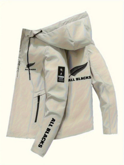 Men’s Rugby Hooded Windbreaker Jacket
