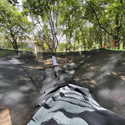 Multi-Person Triangular Hammock with Mesh Storage Bags