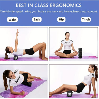 4-in-1 Foam Roller &amp; Massage Stick Set – Black