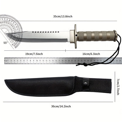 Premium Multi‑Use Outdoor Survival Knife with Compass & Matches – Fixed Blade Camping Knife