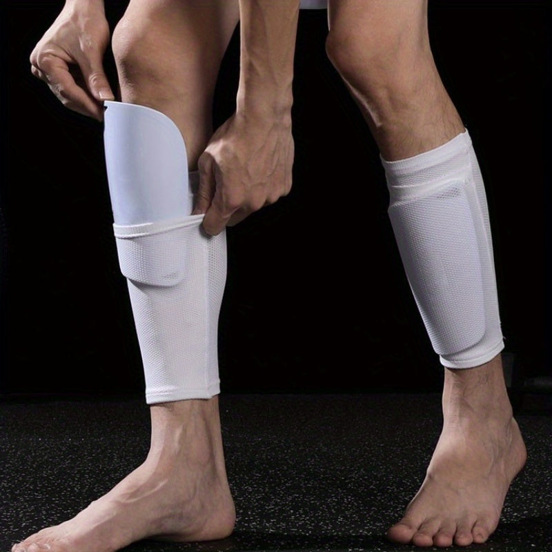 4-Piece Soccer Shin Guard Set with Compression Sleeves and Leg Straps