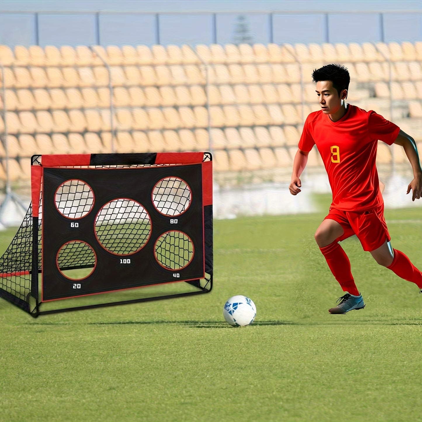 2-in-1 Portable Football Goal – Durable Oxford Fabric &amp; Steel Frame