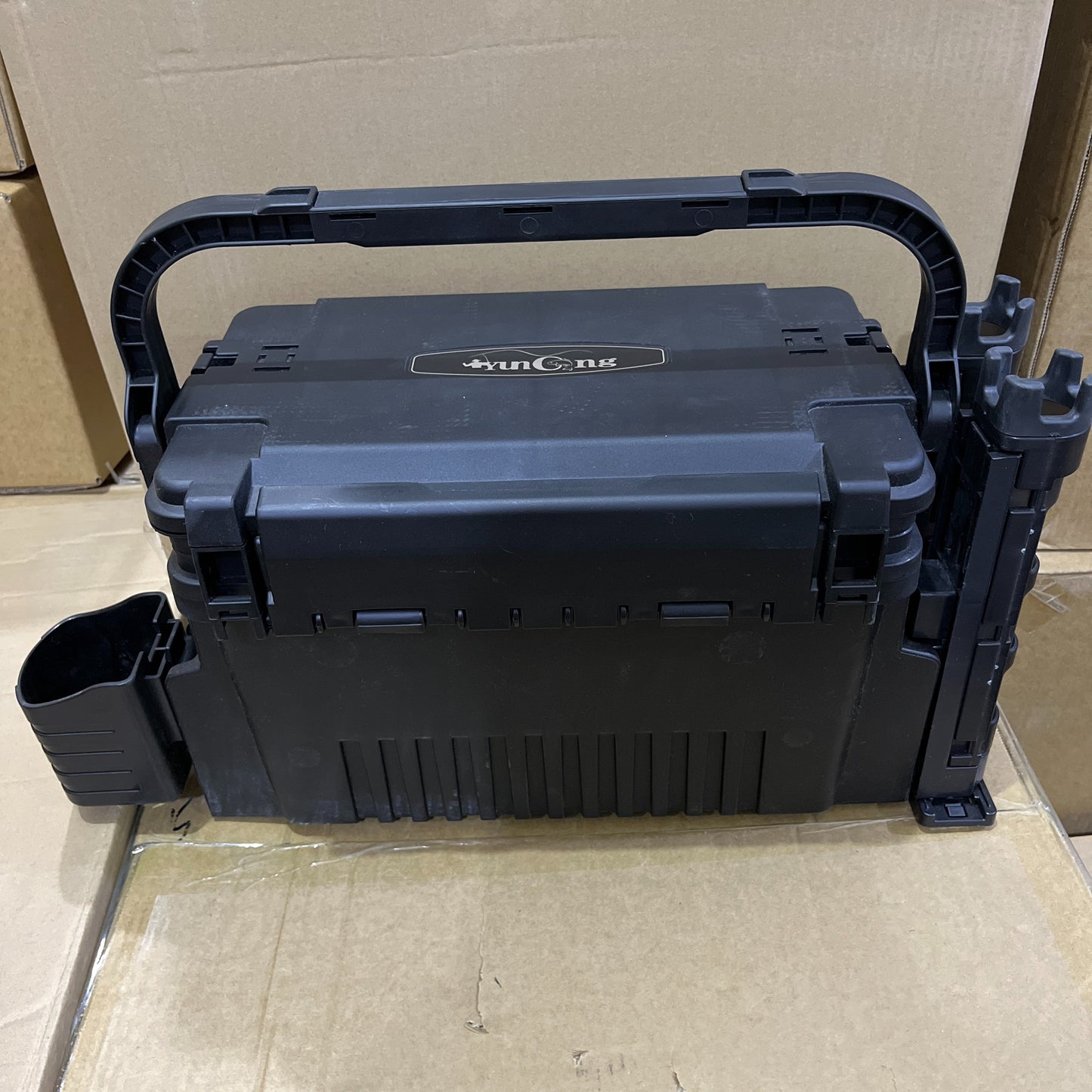 Deluxe Double-Layer Fishing Tackle Box – Waterproof, Sturdy ABS, Secure Lock Closure, Black