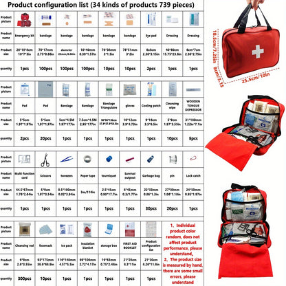 344/738/1030-in-1 Multifunctional Portable Emergency Kit