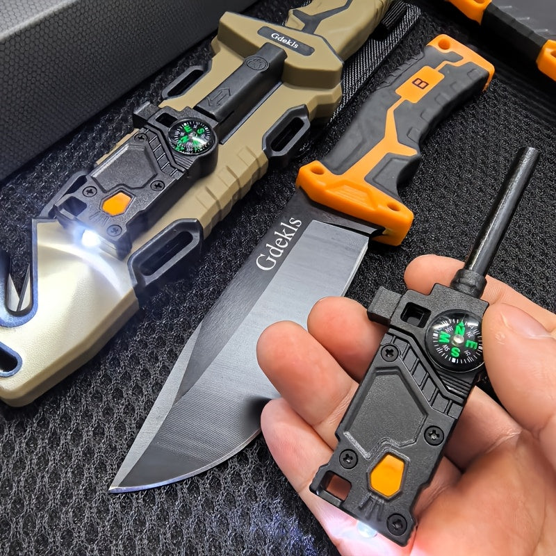 Ultra‑Sharp Outdoor Fixed Blade Survival Knife with Fire Starter, Sharpener & Multi‑Function Sheath