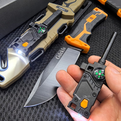 Ultra‑Sharp Outdoor Fixed Blade Survival Knife with Fire Starter, Sharpener & Multi‑Function Sheath