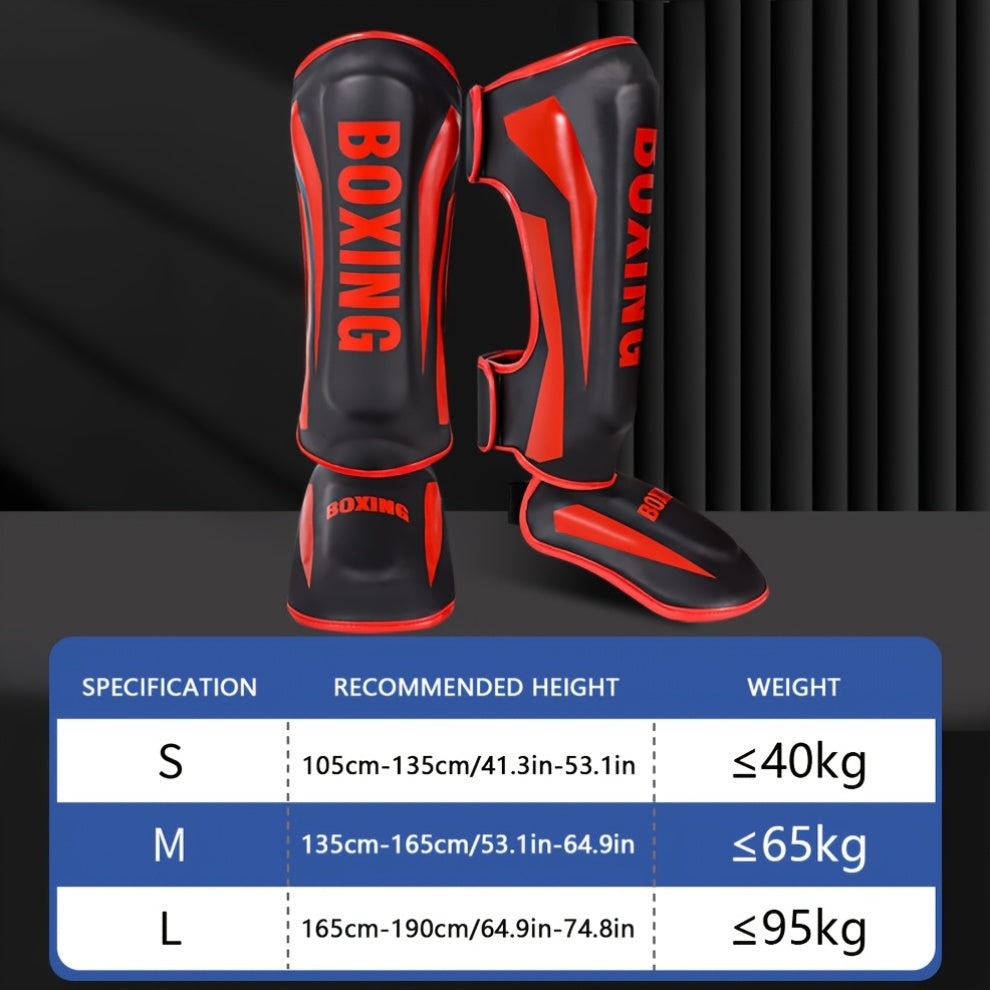 Thick PU Shin Guards – Muay Thai, Kickboxing & Martial Arts Training