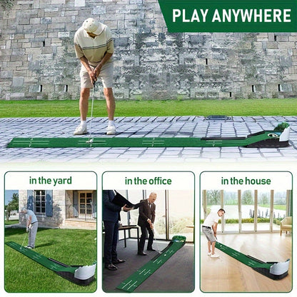 3D Golf Putting Mat – 8ft Indoor Practice with Ball Return