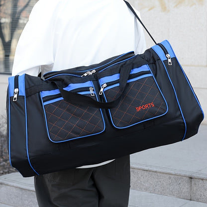 Extra-Large Travel Duffel Bag with Multi-Pocket Design – Red, Blue, Black