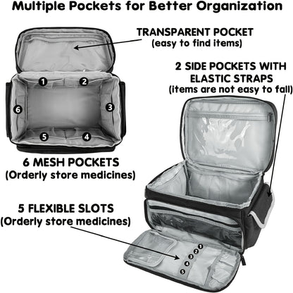 Portable First Aid Storage Bag – Organiser for Medicine and Emergency Kits