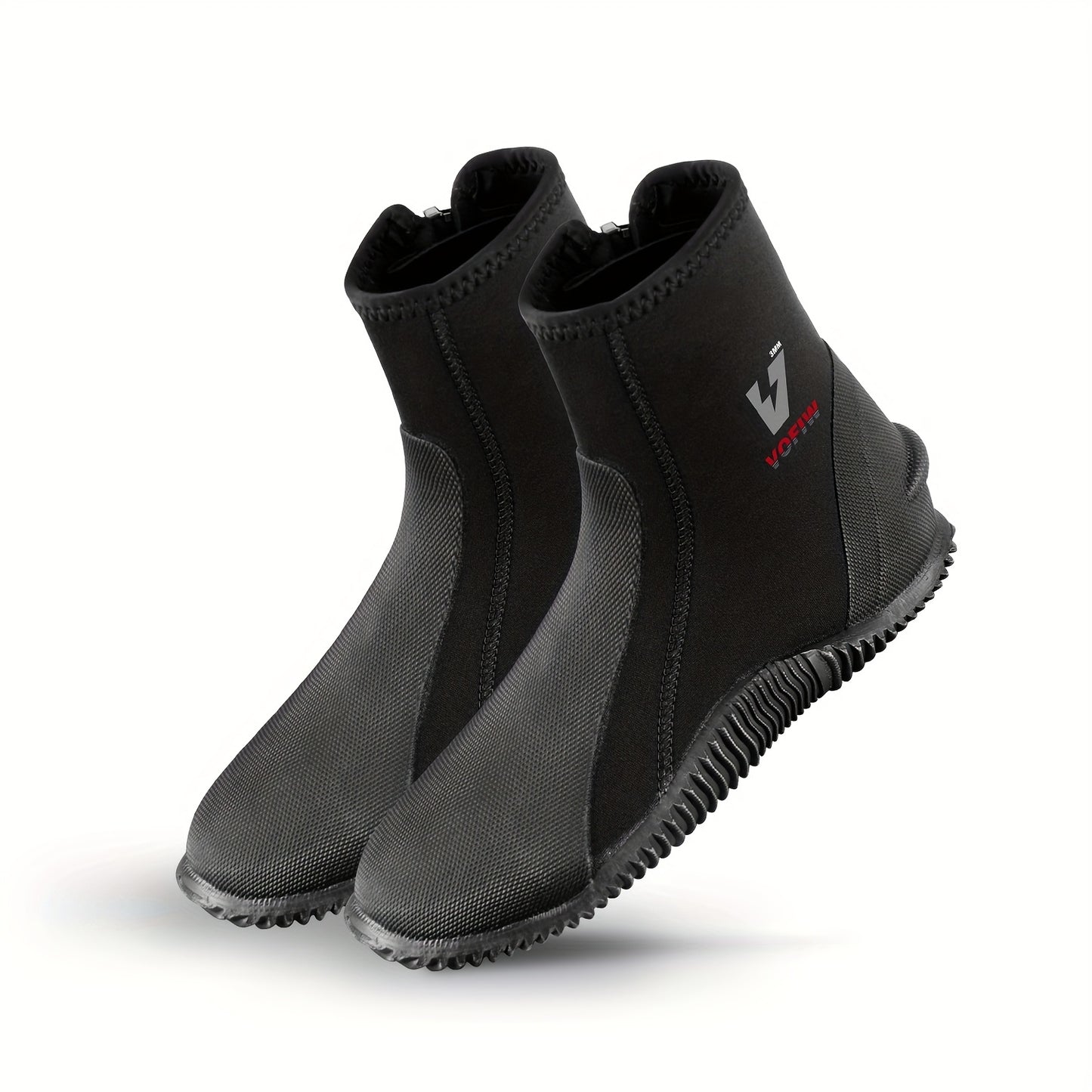 3mm Neoprene High-Top Diving Shoes – Side Zipper & Non-Slip Rubber Sole – Unisex