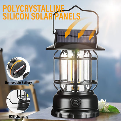 Rechargeable Dimmable LED Camping Lantern with USB Charging and Hook