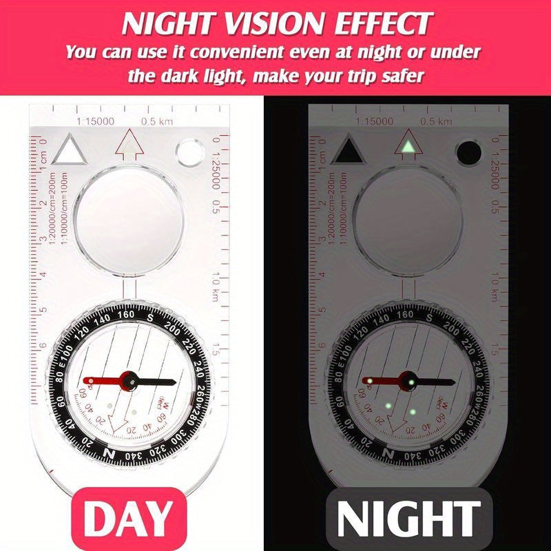 High-Precision Acrylic Compass with Magnetic Declination