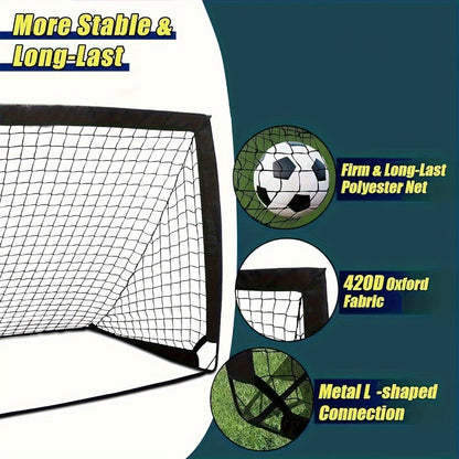 2-Pack Portable Collapsible Soccer Goals – Heavy-Duty Nylon