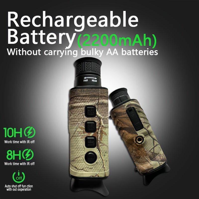 Camouflage Digital Monocular with Rechargeable Battery – Compact Night Vision Scope