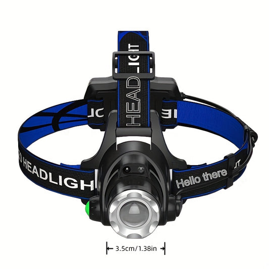 Ultra-Bright Rechargeable LED Headlamp with Sensor and Zoom