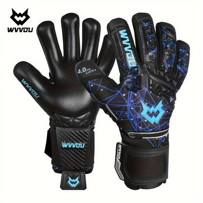 Adult Football Goalkeeper Gloves with Finger Protection and Sticky Latex Grip
