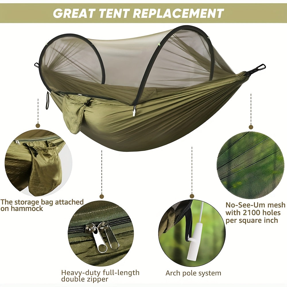 Automatic Quick-Deploy Mosquito Net Hammock