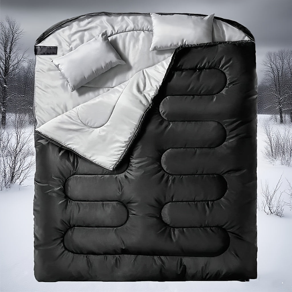 Double Sleeping Bag with Pillow – Warm, Comfortable &amp; Lightweight for Camping