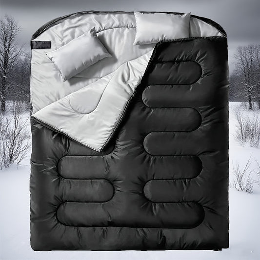 Double Sleeping Bag with Pillow – Warm, Comfortable &amp; Lightweight for Camping