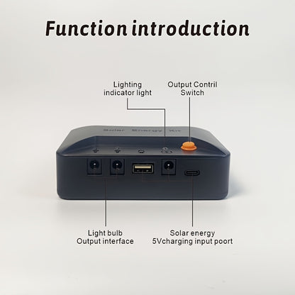Portable Solar Lighting Kit with Rechargeable Battery