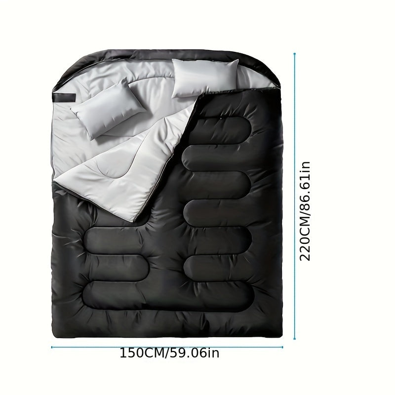 Double Sleeping Bag with Pillow – Warm, Comfortable &amp; Lightweight for Camping