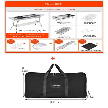 Portable Stainless Steel Charcoal BBQ Grill