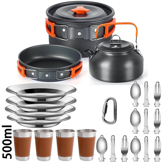 Lightweight Aluminium Camping Cookware Set – 2 to 4 People