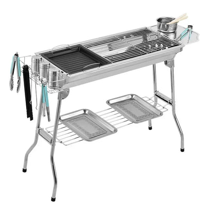 Portable Stainless Steel Charcoal BBQ Grill