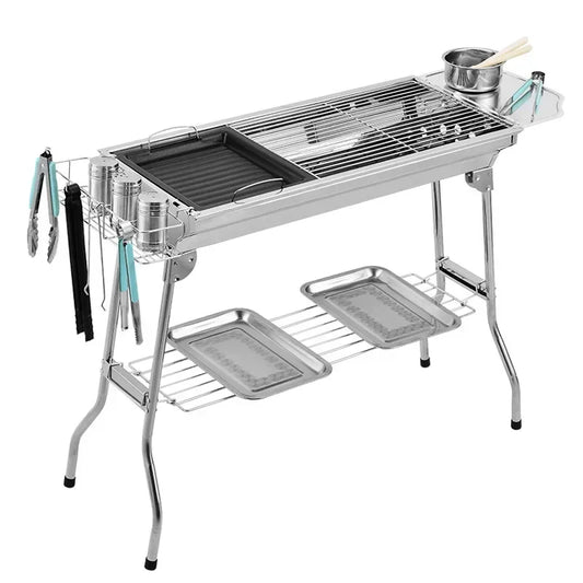 Portable Stainless Steel Charcoal BBQ Grill