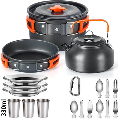 Lightweight Aluminium Camping Cookware Set – 2 to 4 People