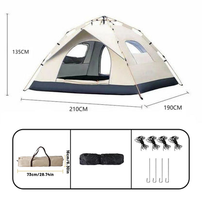 Quick-Pitch 4-Person Waterproof Camping Tent – All-Season Shelter