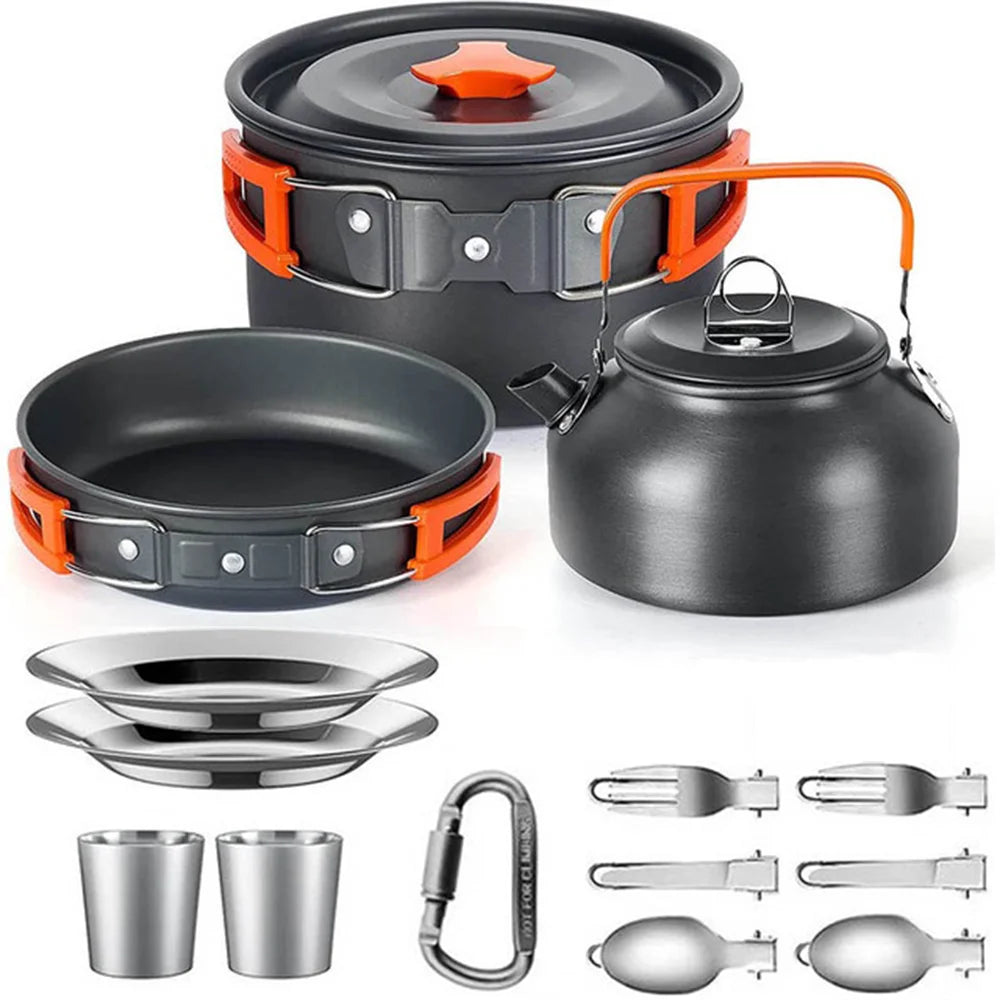 Lightweight Aluminium Camping Cookware Set – 2 to 4 People