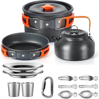 Lightweight Aluminium Camping Cookware Set – 2 to 4 People