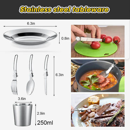 Lightweight Aluminium Camping Cookware Set – 2 to 4 People