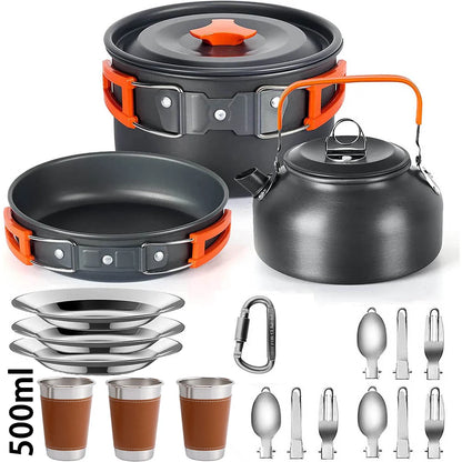 Lightweight Aluminium Camping Cookware Set – 2 to 4 People
